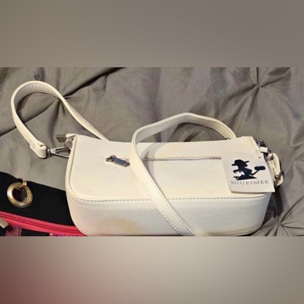 Classic White Crossbody Bag with Top Handle